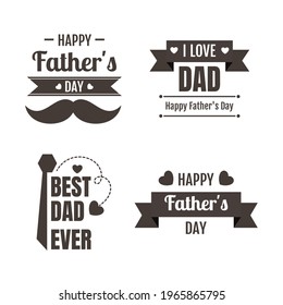 Flat father's day badges collection. - Vector.
