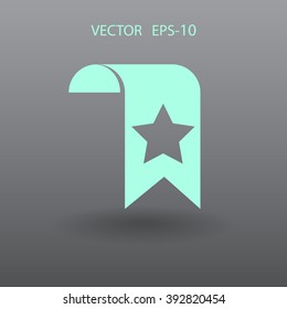 Flat Favorite bookmark icon, vector illustration