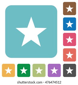 Flat favorite icons on rounded square color backgrounds.