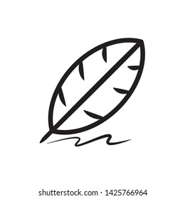 flat feather pen icon symbol sign, logo template, vector, eps 10