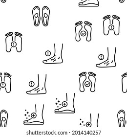 Ilustración de líneas delgadas del vector de pies planos con un patrón sin inconvenientes