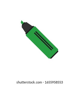 Flat felt tip pen. Highlighter marker pen. Vector isolated sign