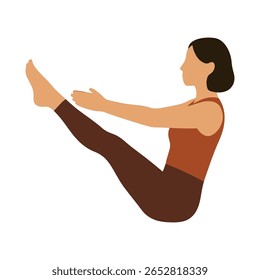 Flat Female Yoga Poses, Mindful Wellness Art