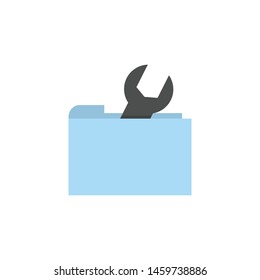 Flat file folder repair tool icon vector image design illustration
