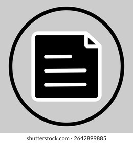 Flat file icon in circular style for documents or text.