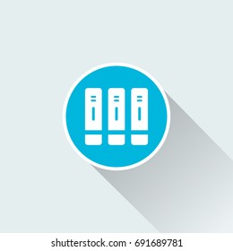 flat Filing cabinet icon