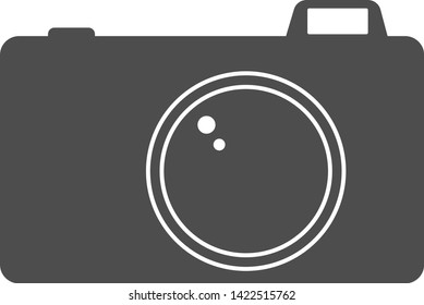 Flat filled camera icon. Vector image.