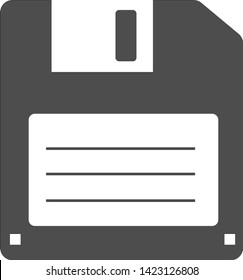 Flat filled diskette icon. Vector image.