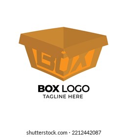 Flat filled Logo Box cartoon style design