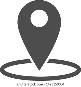 Flat filled map location icon. Vector image.