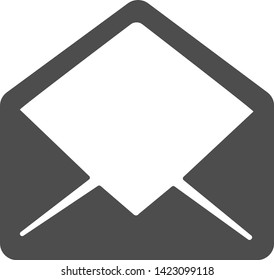 Flat filled open envelope icon. Vector image.