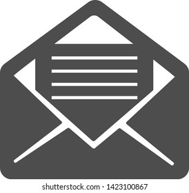 Flat filled open envelope icon. Vector image.