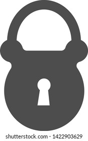Flat filled retro lock icon. Vector image.