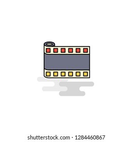 Flat Film roll Icon. Vector