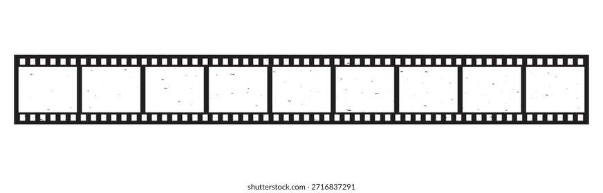 Conjunto de marcos de tira de película plana aislados sobre fondo blanco.