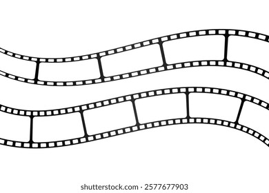 Flat film strip reel set vector illustration