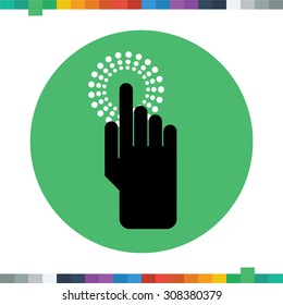 Flat finger click icon.