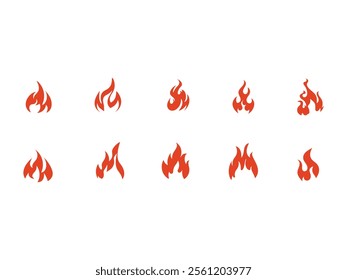 Flat Fire Design Element Set