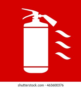 Flat Fire Extinguisher Icon with Place for Inscription. Vector Illustration. EPS10