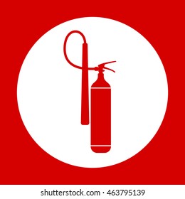 Flat Fire Extinguisher Icon with Place for Inscription. Vector Illustration. EPS10