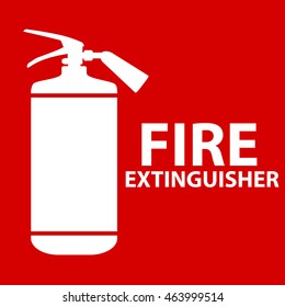 Flat Fire Extinguisher Icon with Place for Inscription. Vector Illustration. EPS10
