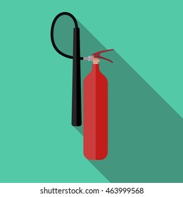 Flat Fire Extinguisher Icon with Place for Inscription. Vector Illustration. EPS10