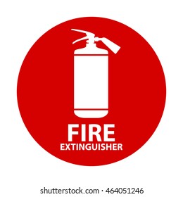 Flat Fire Extinguisher Icon with Place for Inscription. Vector Illustration. EPS10