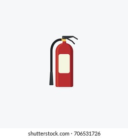 Flat Fire Extinguisher Isolated On White Background. Emergency and Rescue Concept
