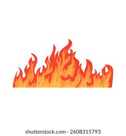 Flat Fire Icon Vector for Hot, Burning, and Flame Design Element