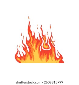 Flat Fire Icon Vector for Hot, Burning, and Flame Design Element
