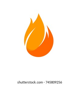 Flat Fire  Logo And Icon Element Template