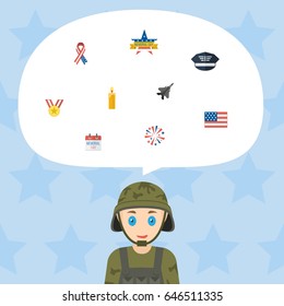 Flat Fire Wax, Firecracker, History And Other Vector Elements. Set Of Day Flat Symbols Also Includes Ribbon, Sparklers, Wax Objects.
