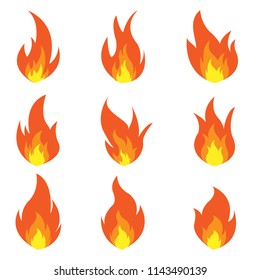 Flat Fire/Flame Symbol Icons