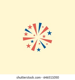 Flat Firework Element. Vector Illustration Of Flat Firecracker Isolated On Clean Background. 