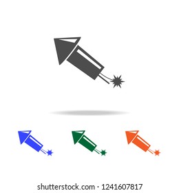 Flat a firework icon. Elements of Christmas holidays in multi colored icons. Premium quality graphic design icon. Simple icon for websites, web design, mobile app