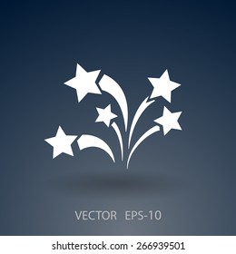 Flat a firework icon. Vector.