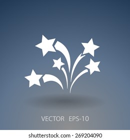 Flat a firework icon. Vector.