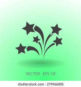 Flat a firework icon. Vector.