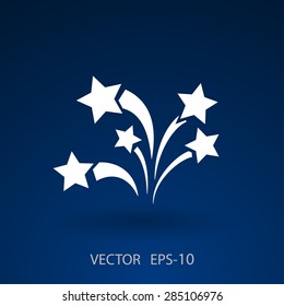 Flat a firework icon. Vector.