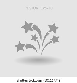 Flat a firework icon. Vector.