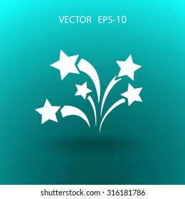 Flat a firework icon. Vector.