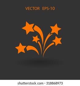 Flat a firework icon. Vector.