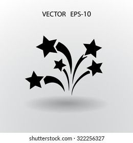 Flat A Firework Icon. Vector.