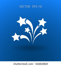 Flat a firework icon. Vector.