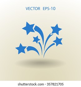 Flat a firework icon. Vector.