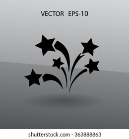 Flat a firework icon. Vector.