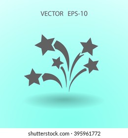 Flat a firework icon. Vector.