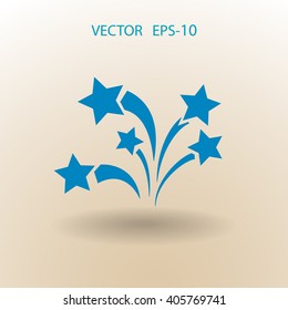 Flat a firework icon. Vector.