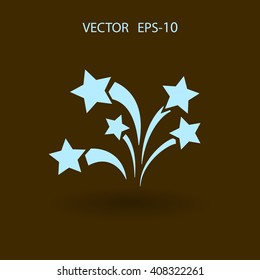 Flat a firework icon. Vector.