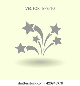 Flat a firework icon. Vector.